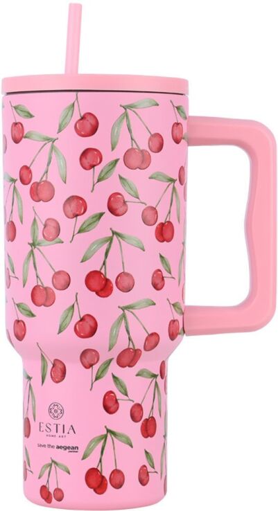 Estia Straw Tumbler XL Save The Aegean 900ml Cherry Rose (01-32081) (0)