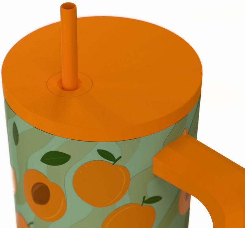 Estia Straw Tumbler XL Save The Aegean 900ml Peach Garden (01-41632) (2)