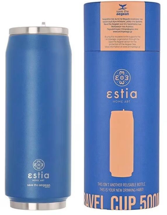 Estia Παγούρι Travel Cup Save The Aegean 500ml Denim Blue (01-12076) (0)