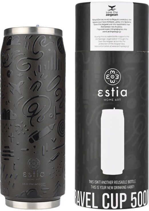 Estia Παγούρι Travel Cup Save The Aegean 500ml Noir Echo (01-22631) (0)