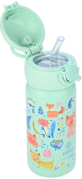 Estia Παγούρι Παιδικό Save The Aegean 350ml Feline Foliage (01-23461) (1)