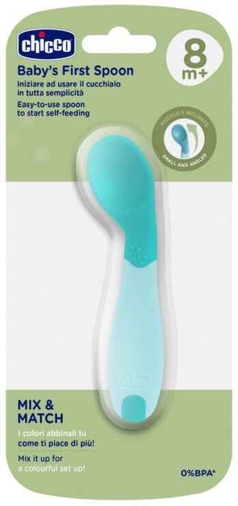 Chicco Κουτάλι Σιλικόνης Αρχής 8+Μηνών Natural Βεραμάν (F01-16100-25) (1)