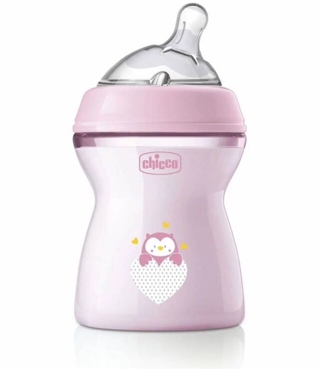 Chicco Μπιμπερό Πλαστικό Natural Feeling Ροζ 250ml ΘΣ 0Μ+ (A60-81323-10) (0)
