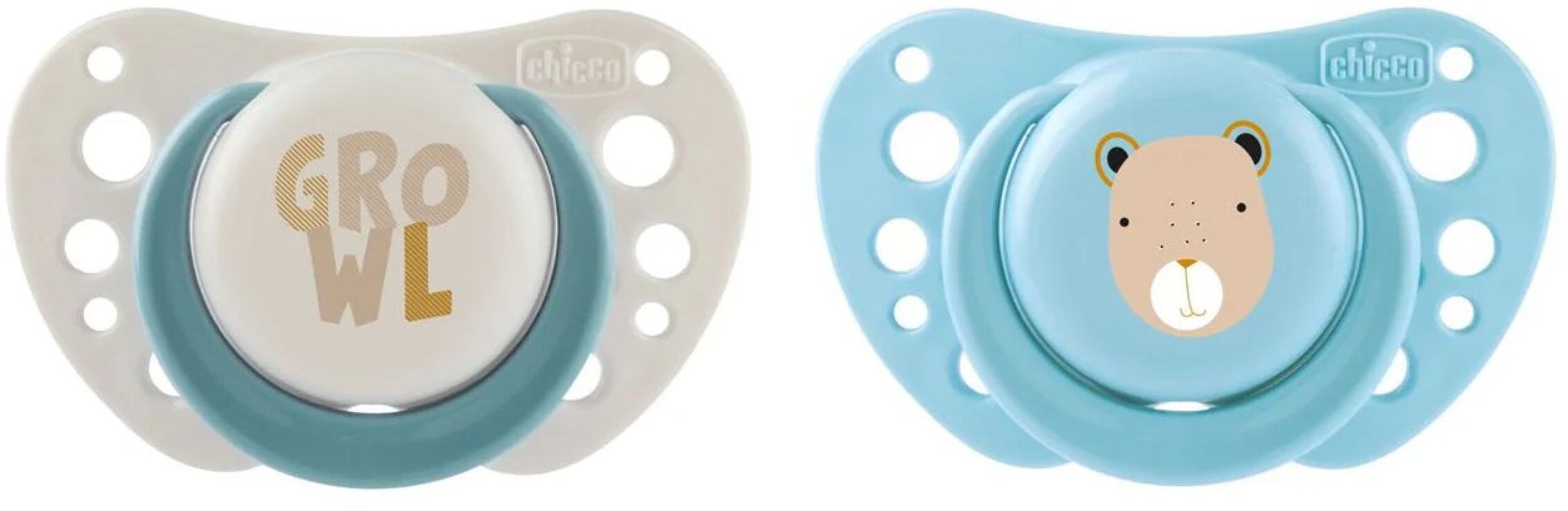 Chicco Πιπίλα Σ Physio Air Μπεζ-Σιέλ 0-6+ Μηνών 2Τμχ (C10-75088-92) (0)