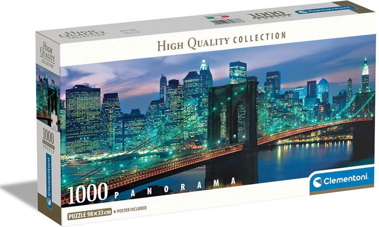 Clementoni Παζλ 1000 H.Q.Panorama-New York Brooklyn Bridge (1220-39867) (0)