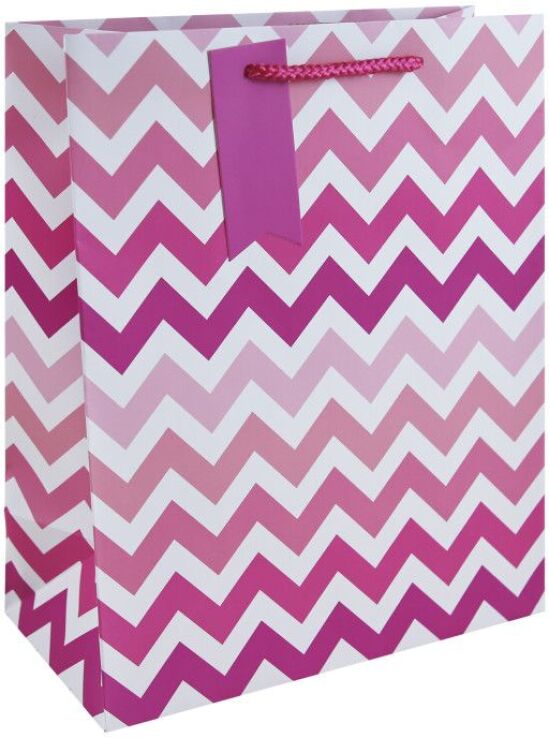 Eurowrap Χάρτινη Τσάντα Ροζ Ζικ-Ζακ Large (34906-2C) (0)