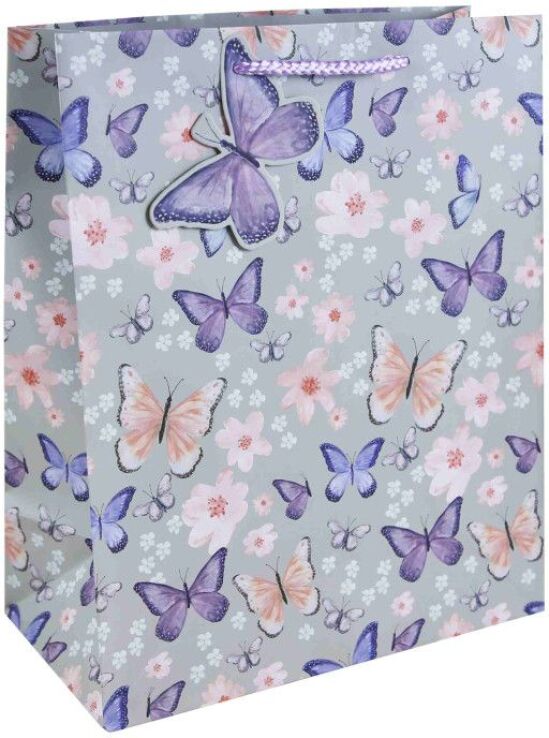 Eurowrap Χάρτινη Τσάντα Μωβ Πεταλούδες Large (34912-2C) (0)