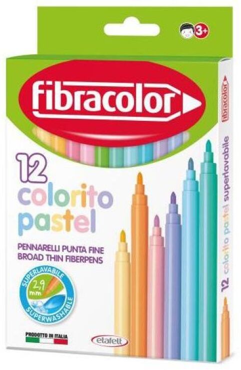 Fibracolor Μαρκαδόροι Colorito Pastel Λεπτοί 12Τμχ (539SW012SEP28) (0)